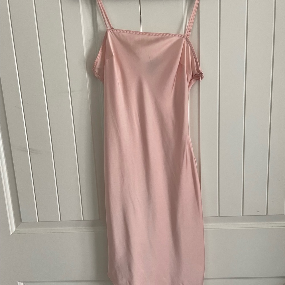 Pink slip dress